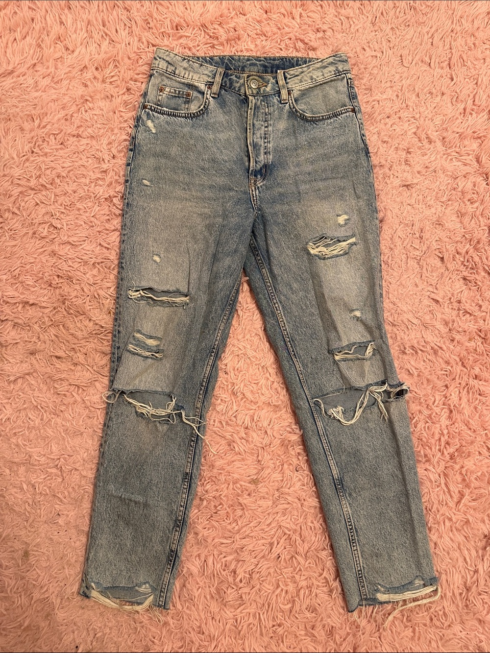 Women's Distressed Light Blue Jeans